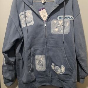 Women's Blue Disney Stitch Zipper Sweatshirt - NWT - Size XXL